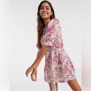 Vero Moda Floral Puff Sleeve Mini Dress (M)